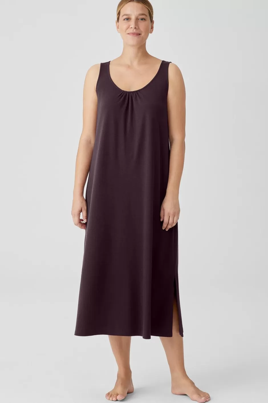 Organic Cotton Interlock Scoop Neck Sleep Dress-EILEEN FISHER Sale