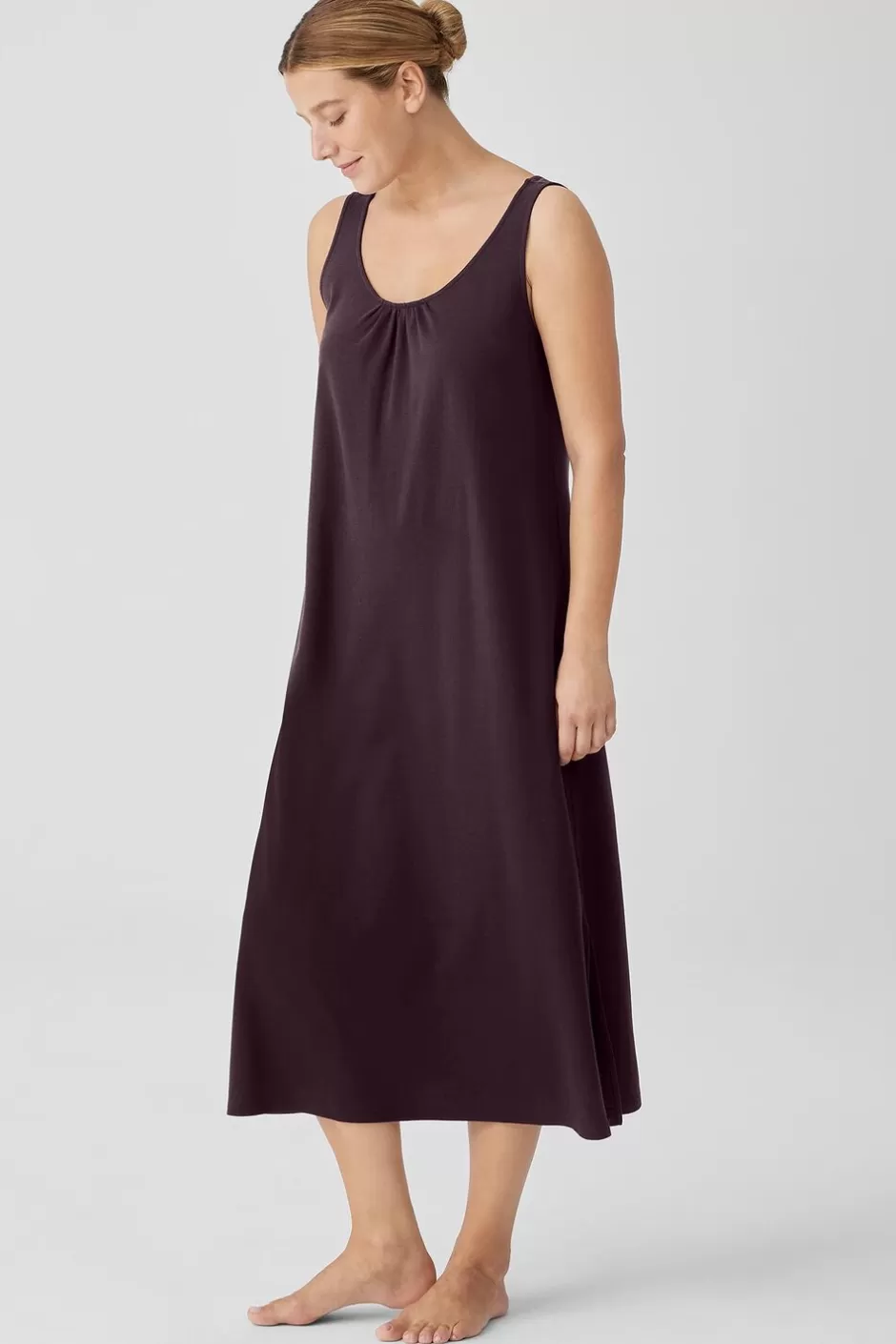 Organic Cotton Interlock Scoop Neck Sleep Dress-EILEEN FISHER Sale