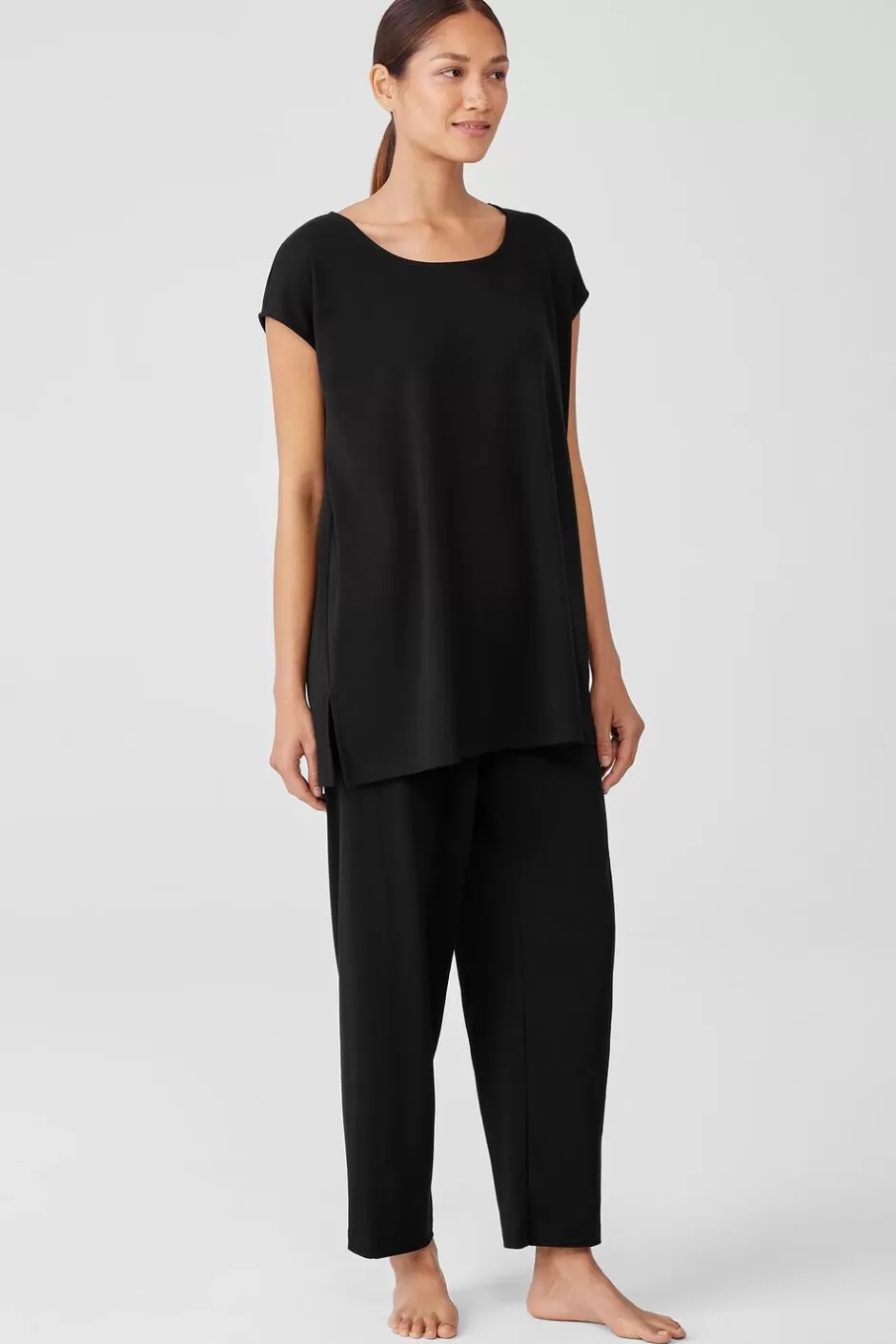 Organic Cotton Interlock Scoop Neck Sleep Tee-EILEEN FISHER Clearance