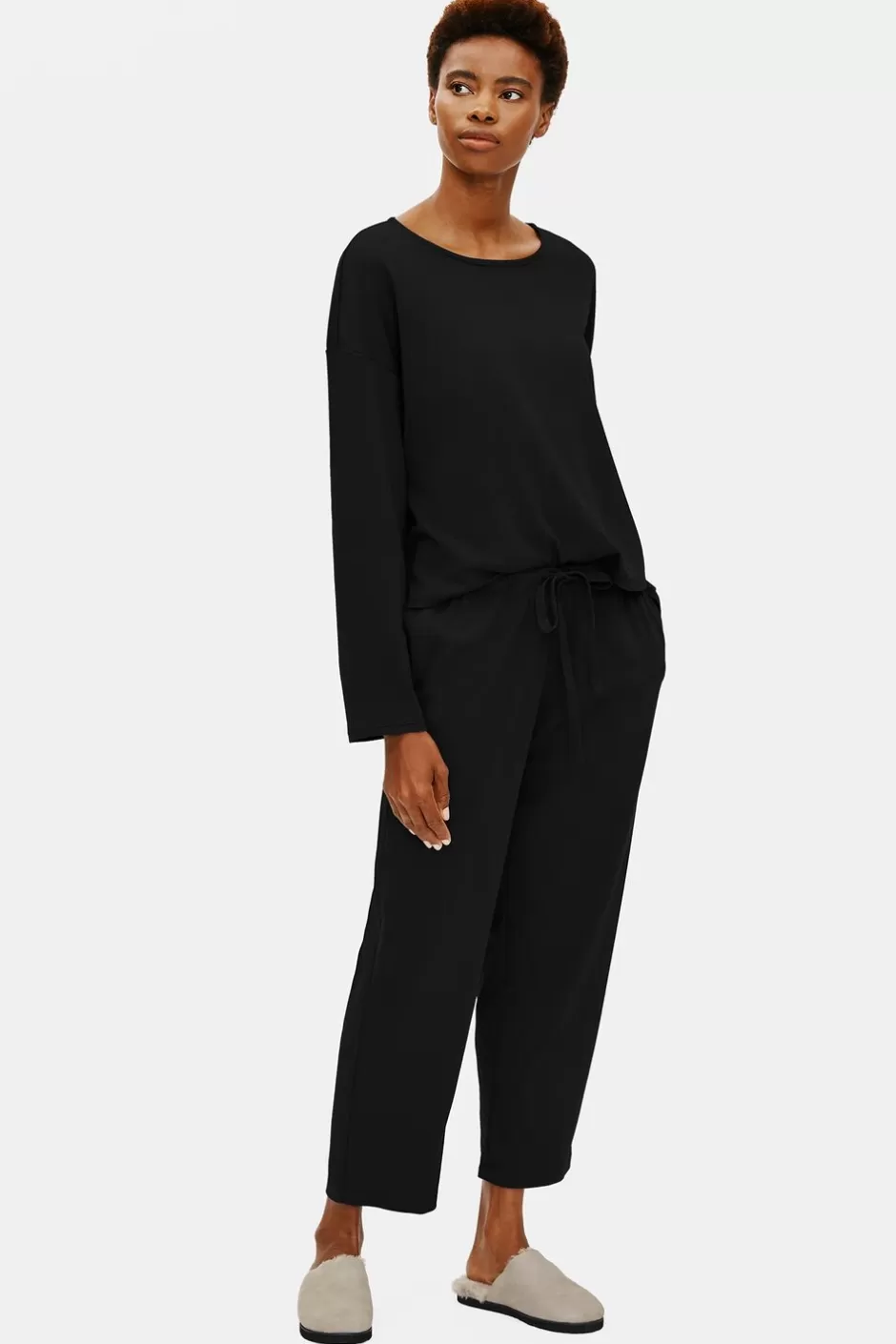 Organic Cotton Interlock Slouchy Sleep Pant-EILEEN FISHER New