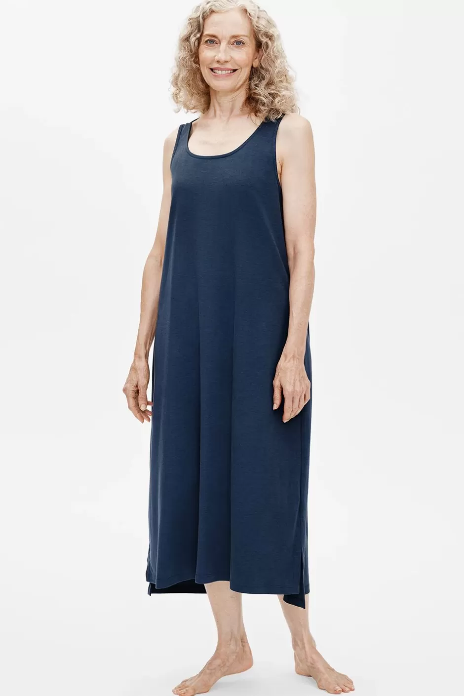 Organic Cotton Interlock Tank Sleep Dress-EILEEN FISHER Hot