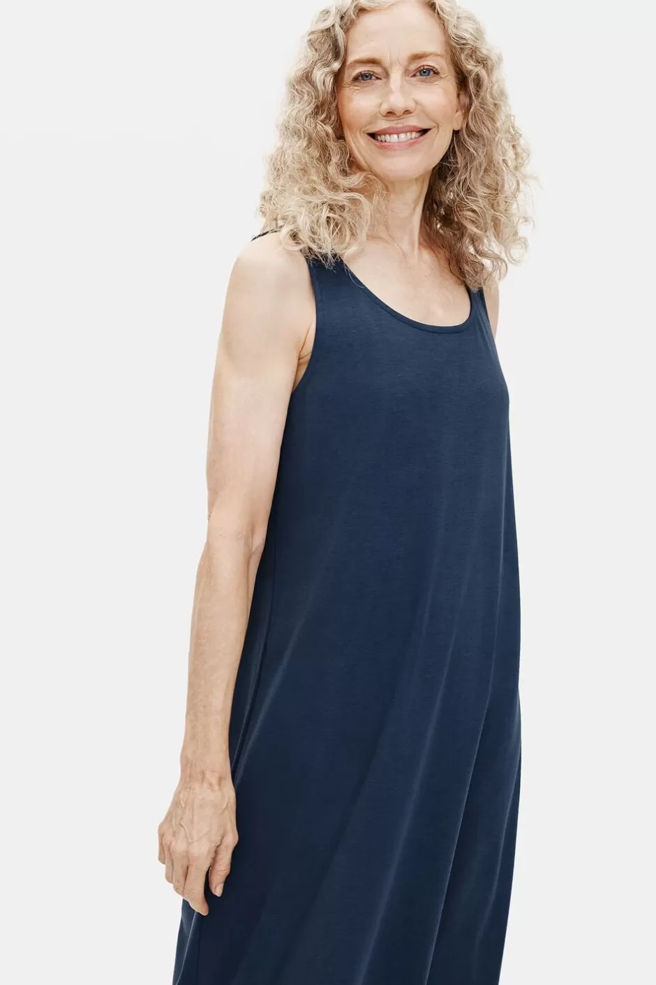 Organic Cotton Interlock Tank Sleep Dress-EILEEN FISHER Hot