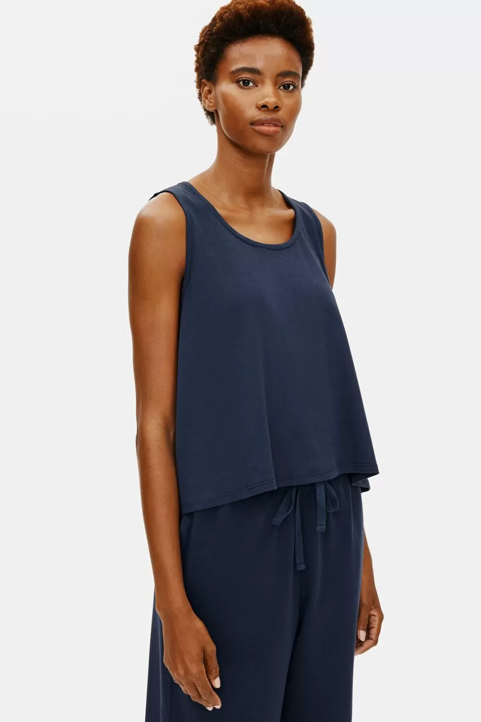 Organic Cotton Interlock U-Neck Sleep Tank-EILEEN FISHER New