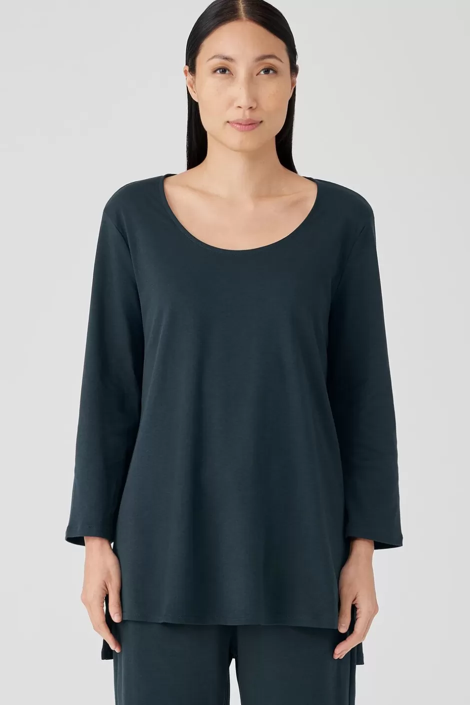 Organic Cotton Interlock U-Neck Sleep Top-EILEEN FISHER Cheap