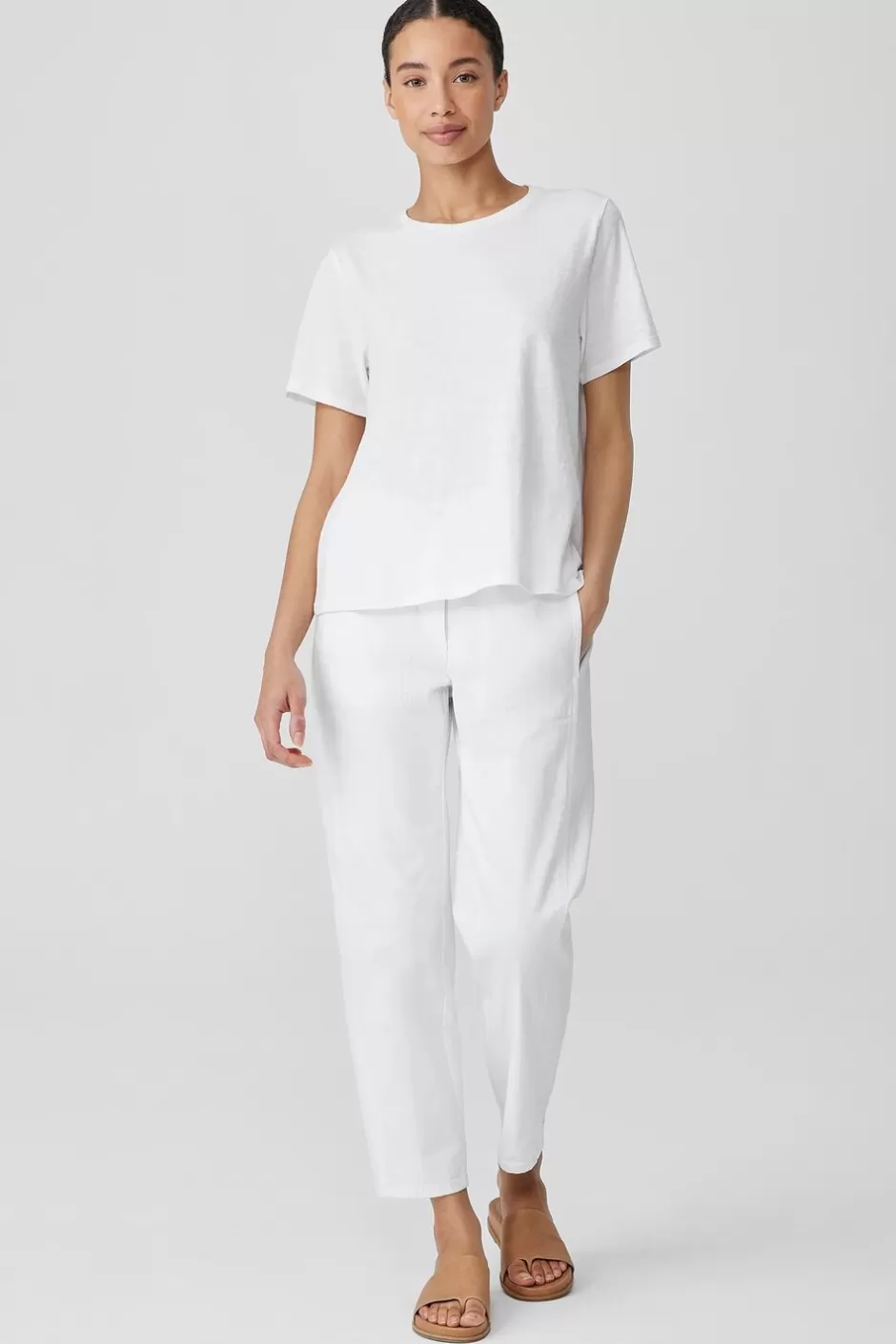 Organic Cotton Slubby Jersey Tee-EILEEN FISHER Best Sale