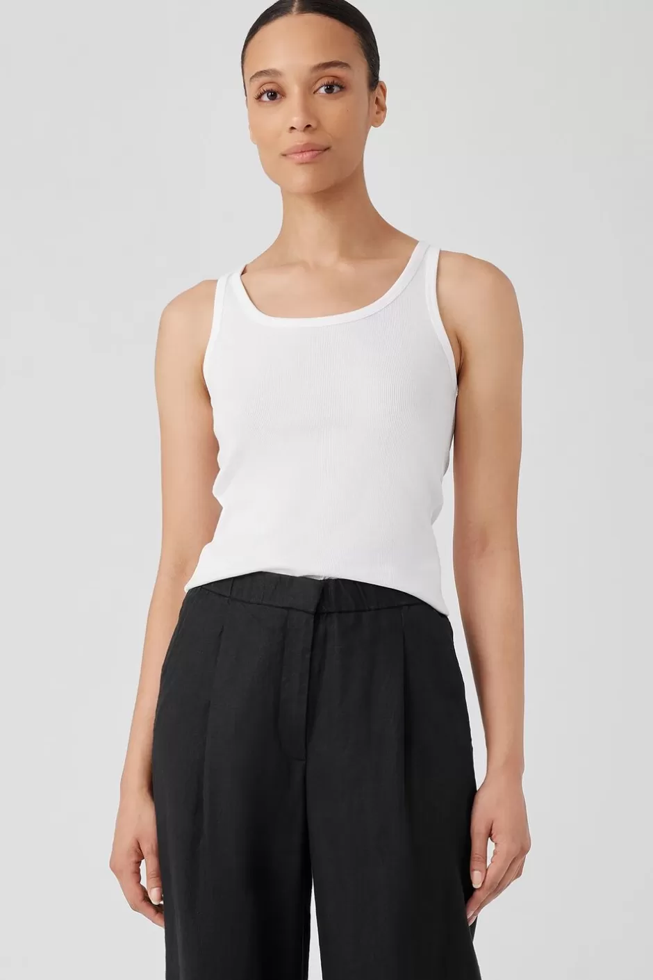 Organic Cotton Stretch Rib Slim Tank-EILEEN FISHER Shop