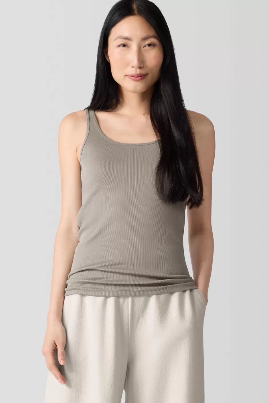 Organic Cotton Stretch Rib Tank-EILEEN FISHER Outlet