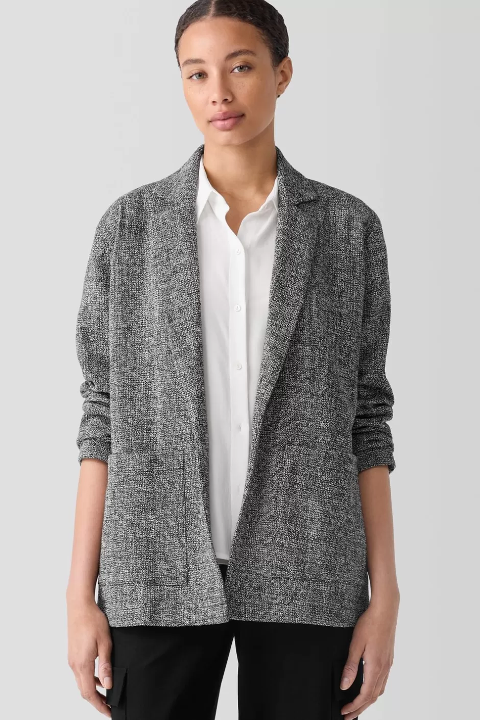 Organic Cotton Tweed Blazer-EILEEN FISHER Clearance