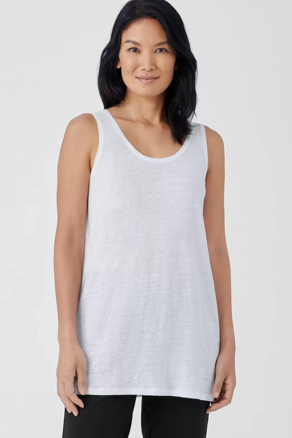 Organic Linen Jersey Long Tank-EILEEN FISHER Discount