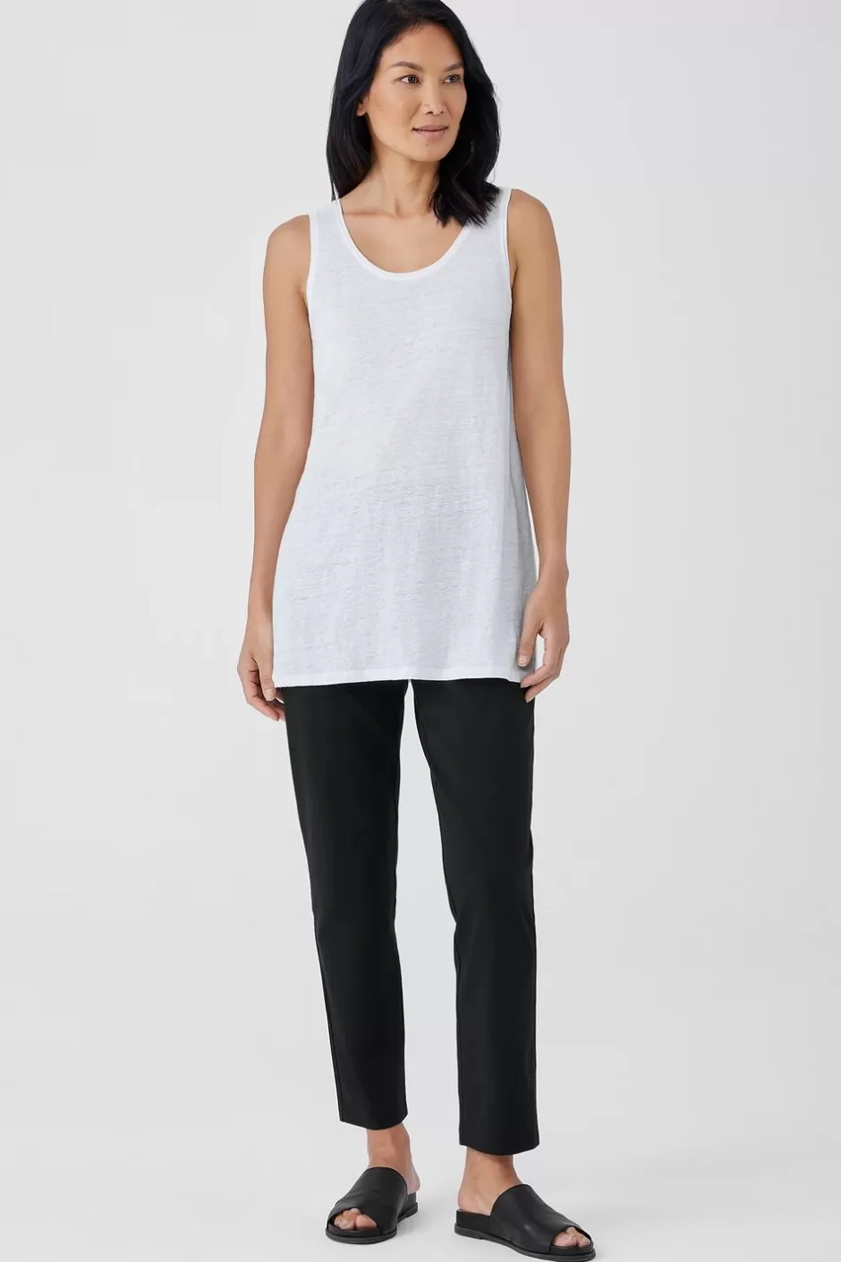 Organic Linen Jersey Long Tank-EILEEN FISHER Discount