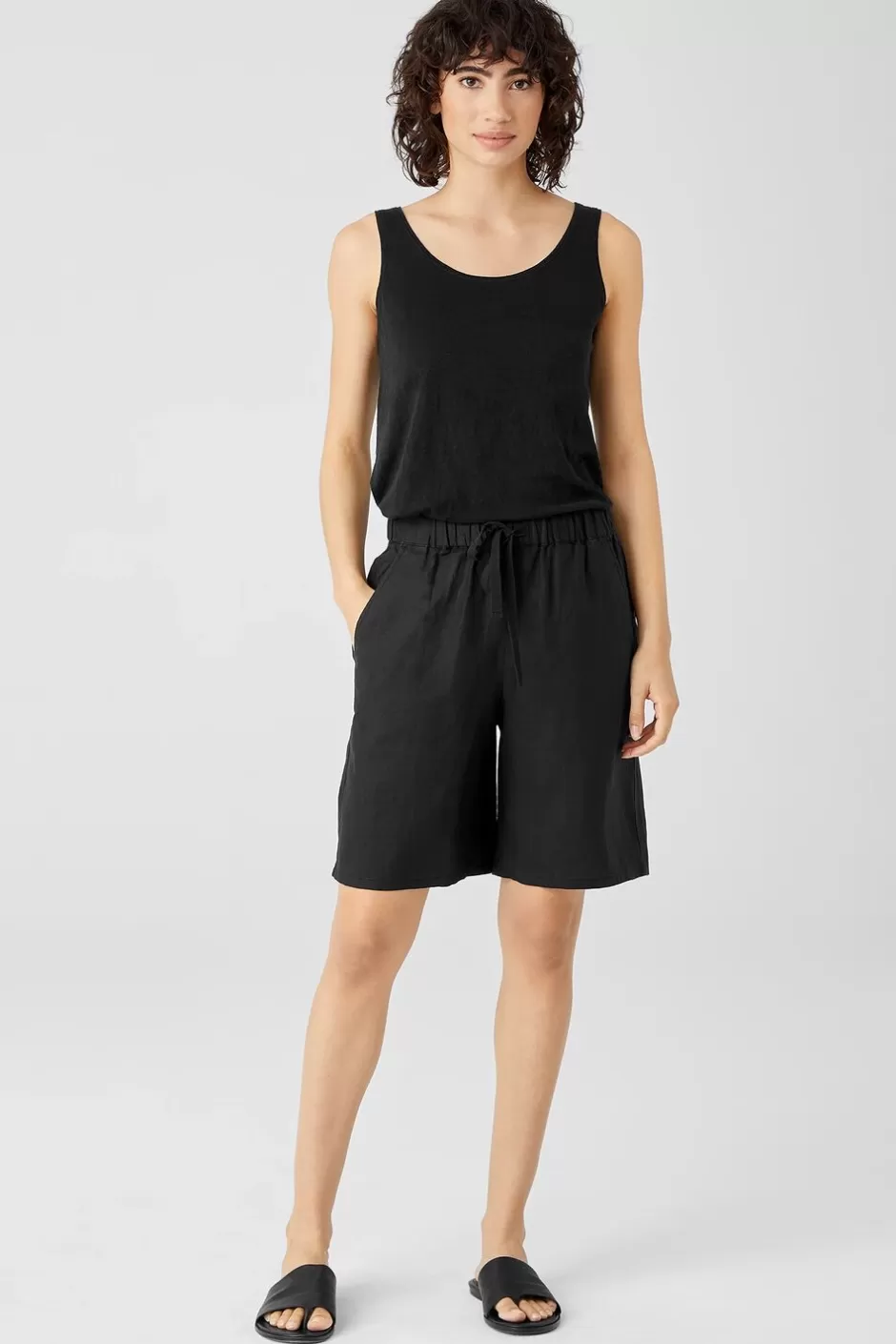 Organic Linen Shorts-EILEEN FISHER Store