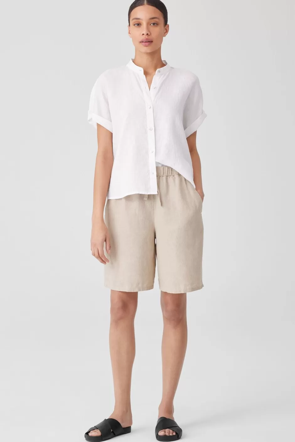 Organic Linen Shorts-EILEEN FISHER Cheap