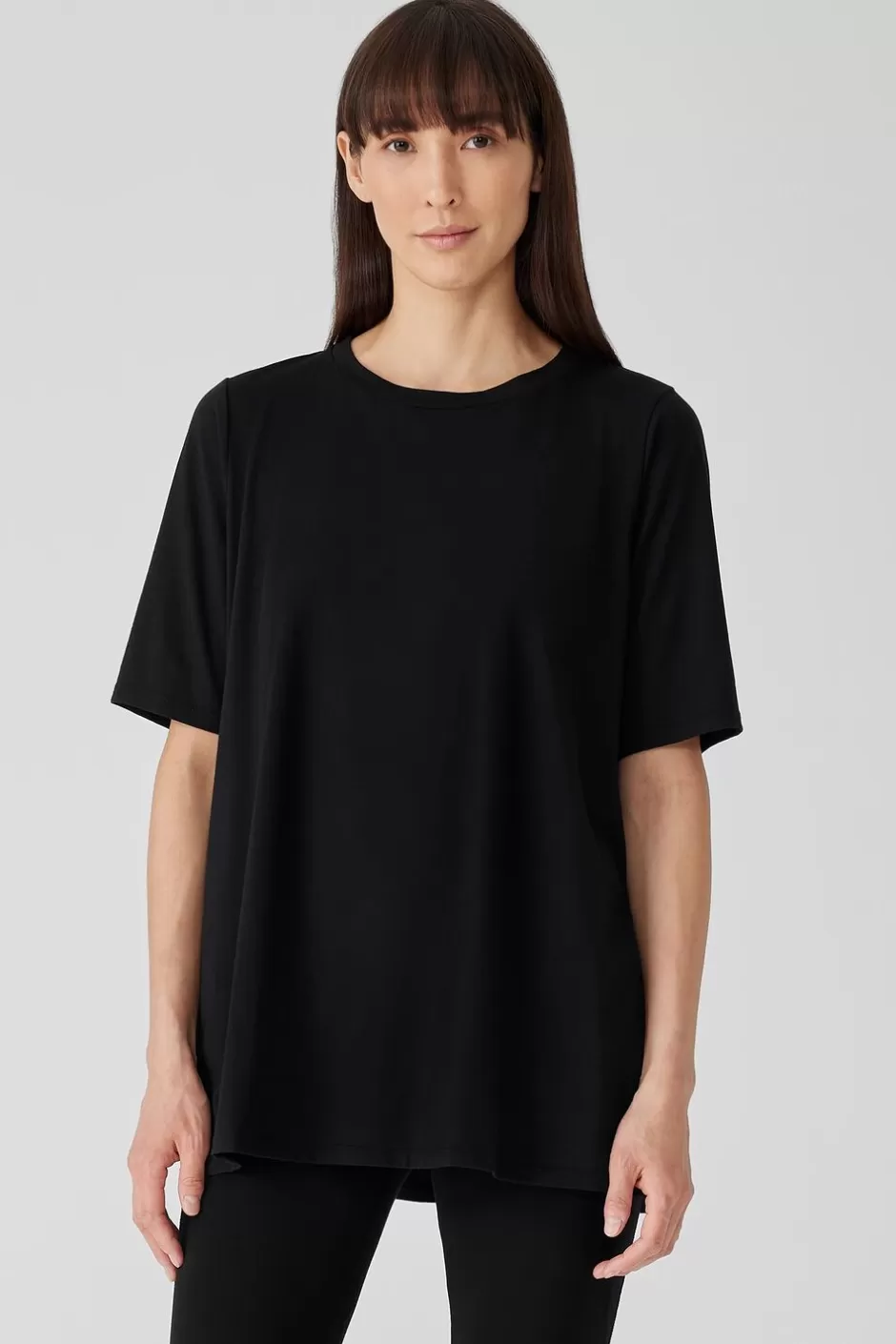 Organic Pima Cotton Jersey Long Tee-EILEEN FISHER New