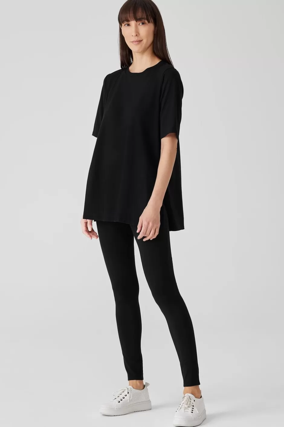 Organic Pima Cotton Jersey Long Tee-EILEEN FISHER New