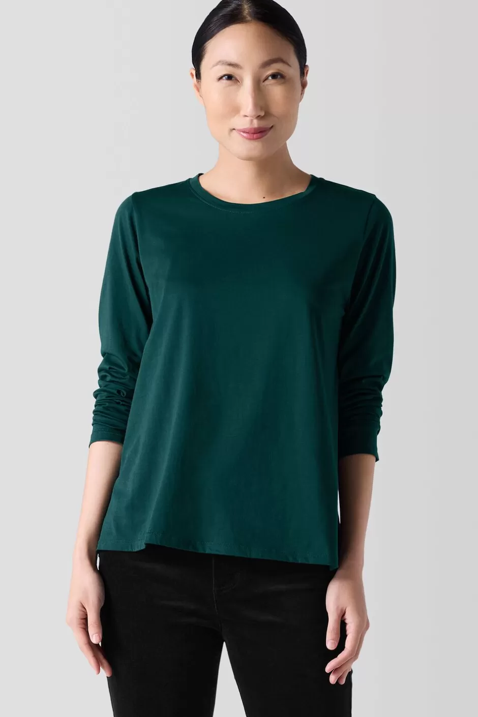 Organic Pima Cotton Jersey Long-Sleeve Tee-EILEEN FISHER Online