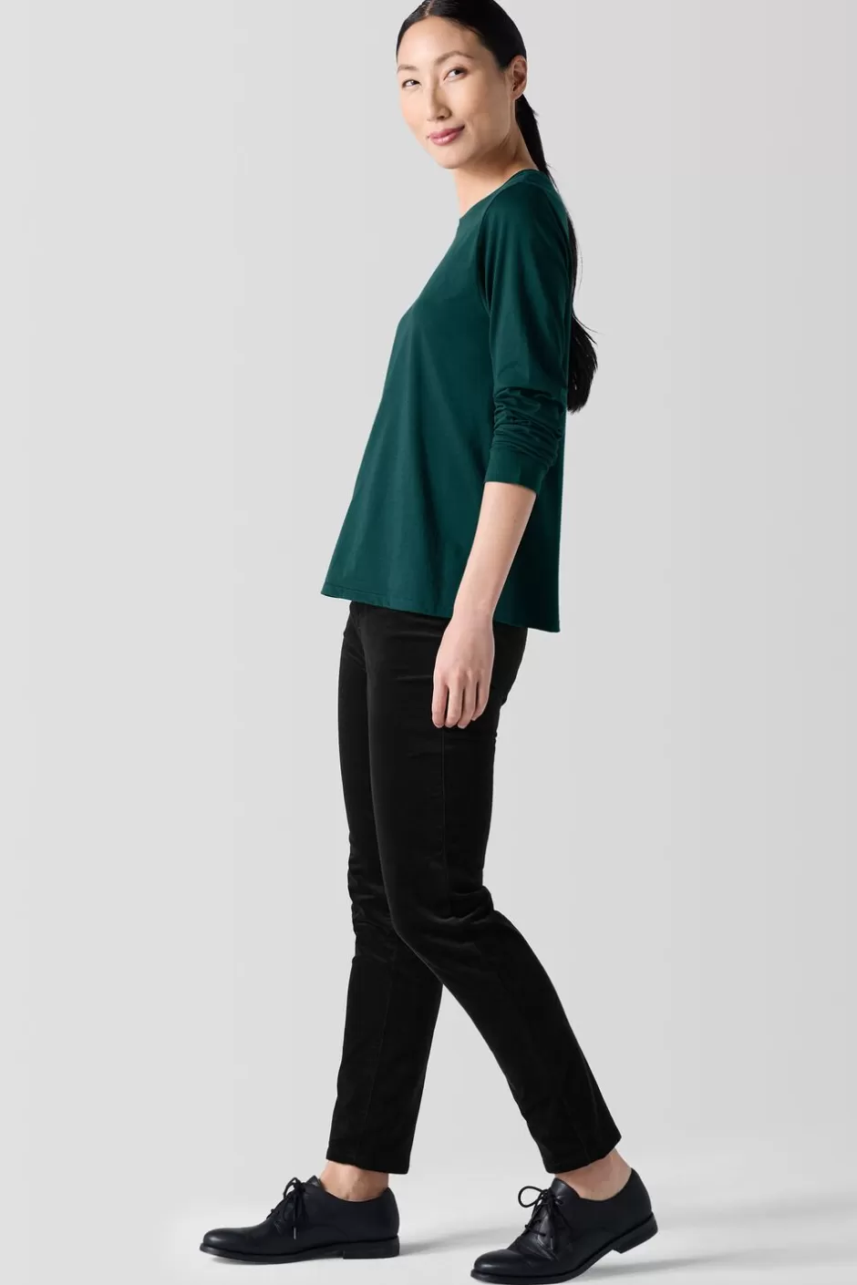 Organic Pima Cotton Jersey Long-Sleeve Tee-EILEEN FISHER Online