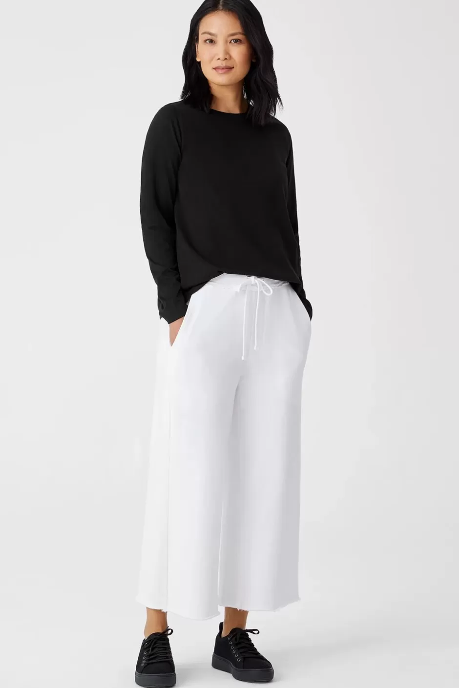 Organic Pima Cotton Jersey Long-Sleeve Tee-EILEEN FISHER Clearance