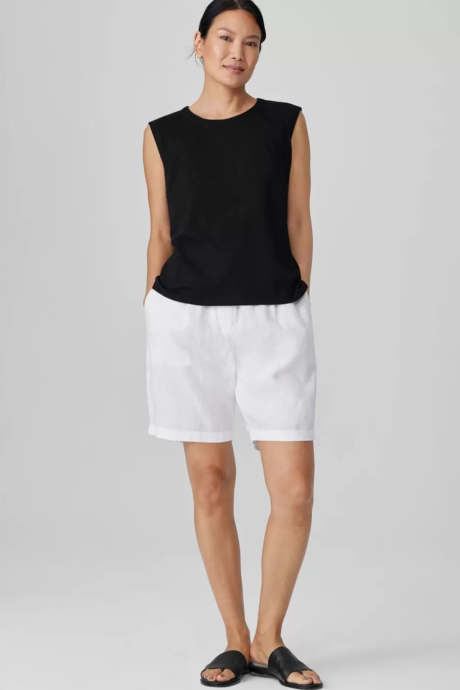 Organic Pima Cotton Jersey Round Neck Tank-EILEEN FISHER Outlet