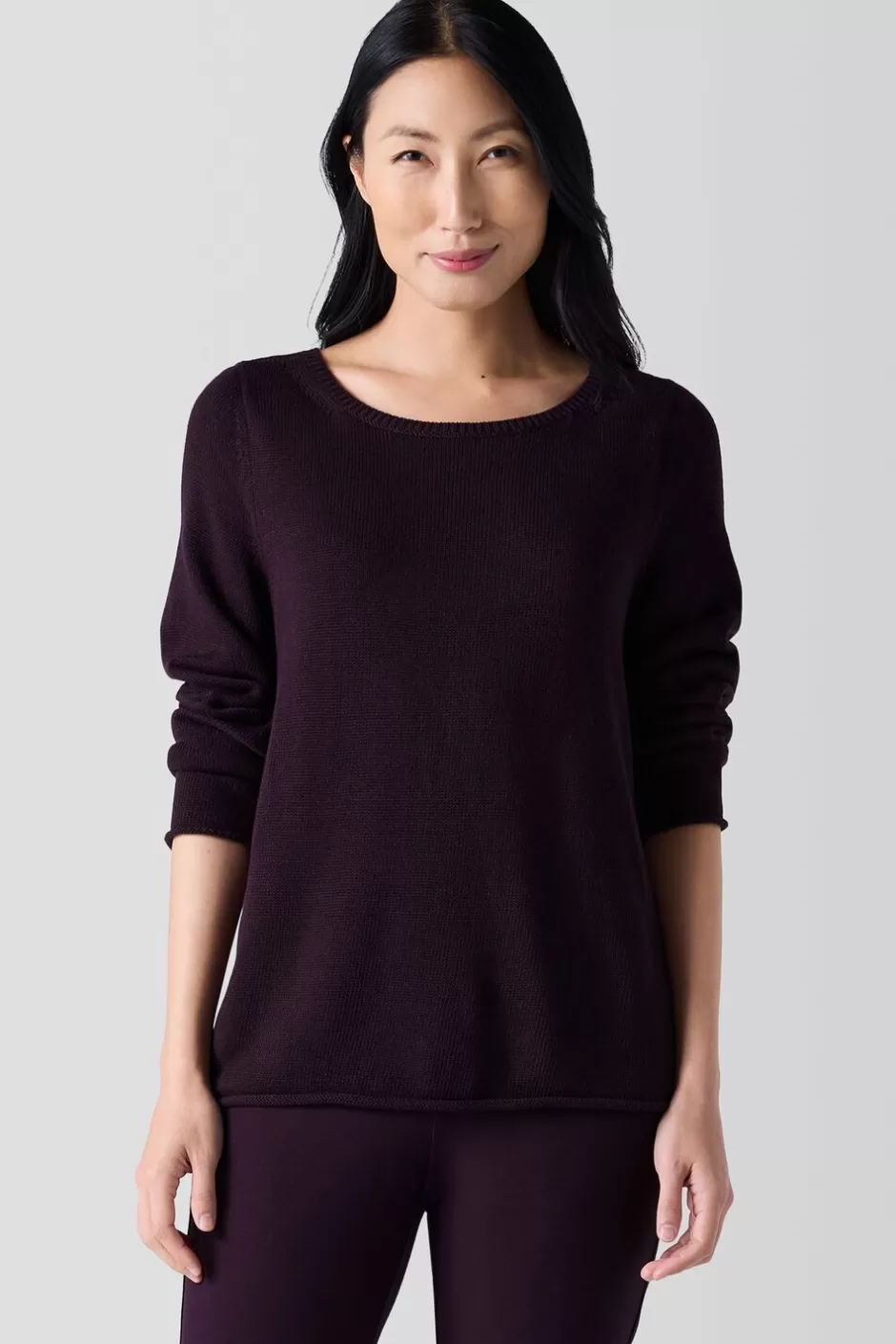 Peruvian Cotton Blend Bateau Neck Top-EILEEN FISHER Cheap