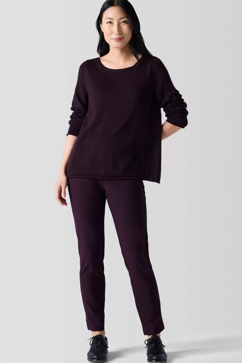 Peruvian Cotton Blend Bateau Neck Top-EILEEN FISHER Cheap