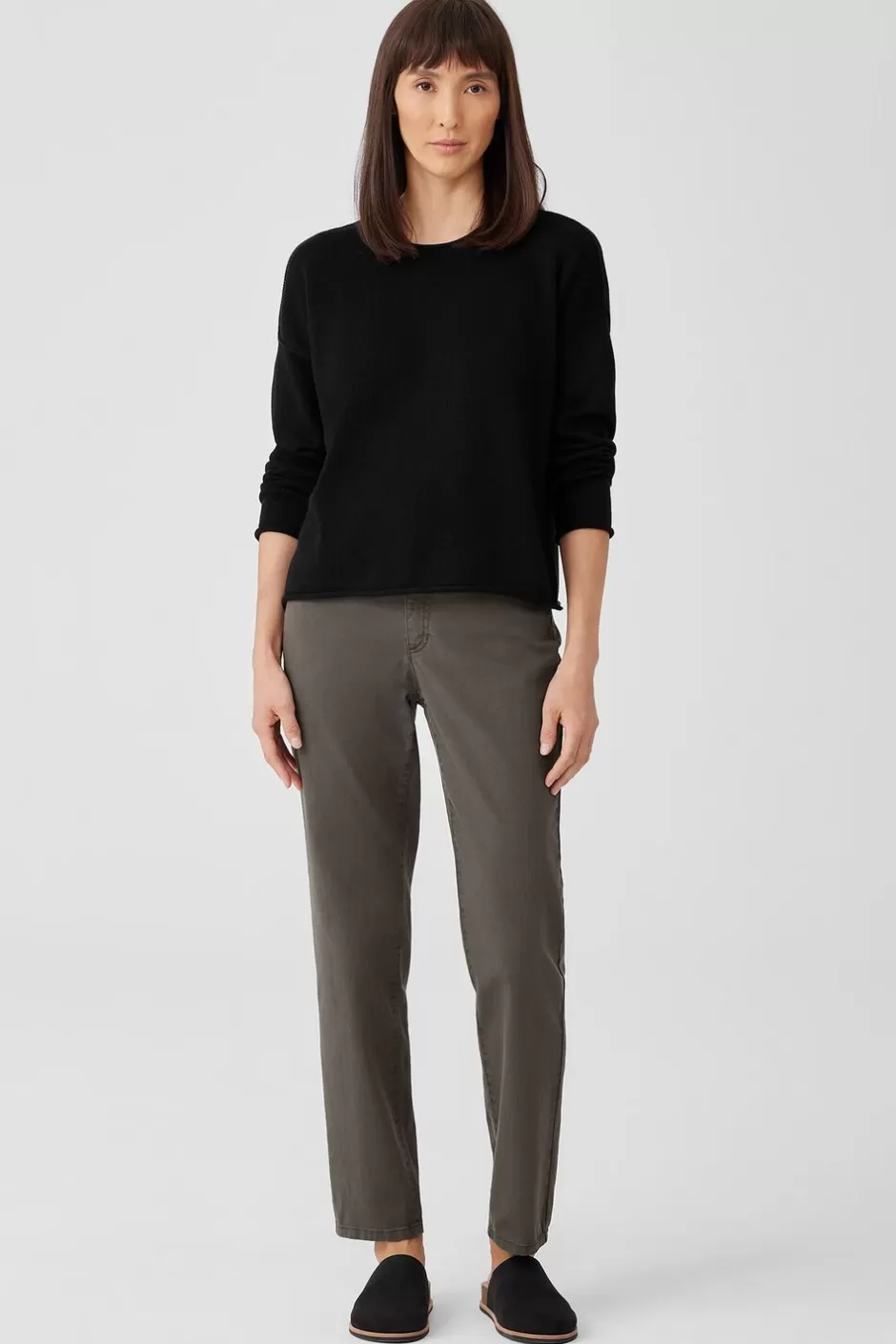 Peruvian Cotton Blend Crew Neck Top-EILEEN FISHER New