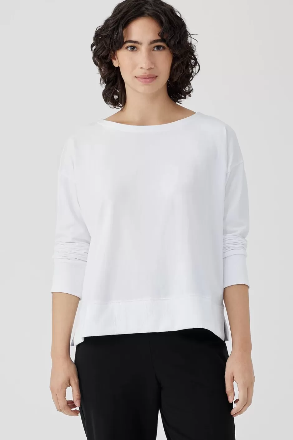 Pima Cotton Stretch Jersey Bateau Neck Top-EILEEN FISHER Best Sale