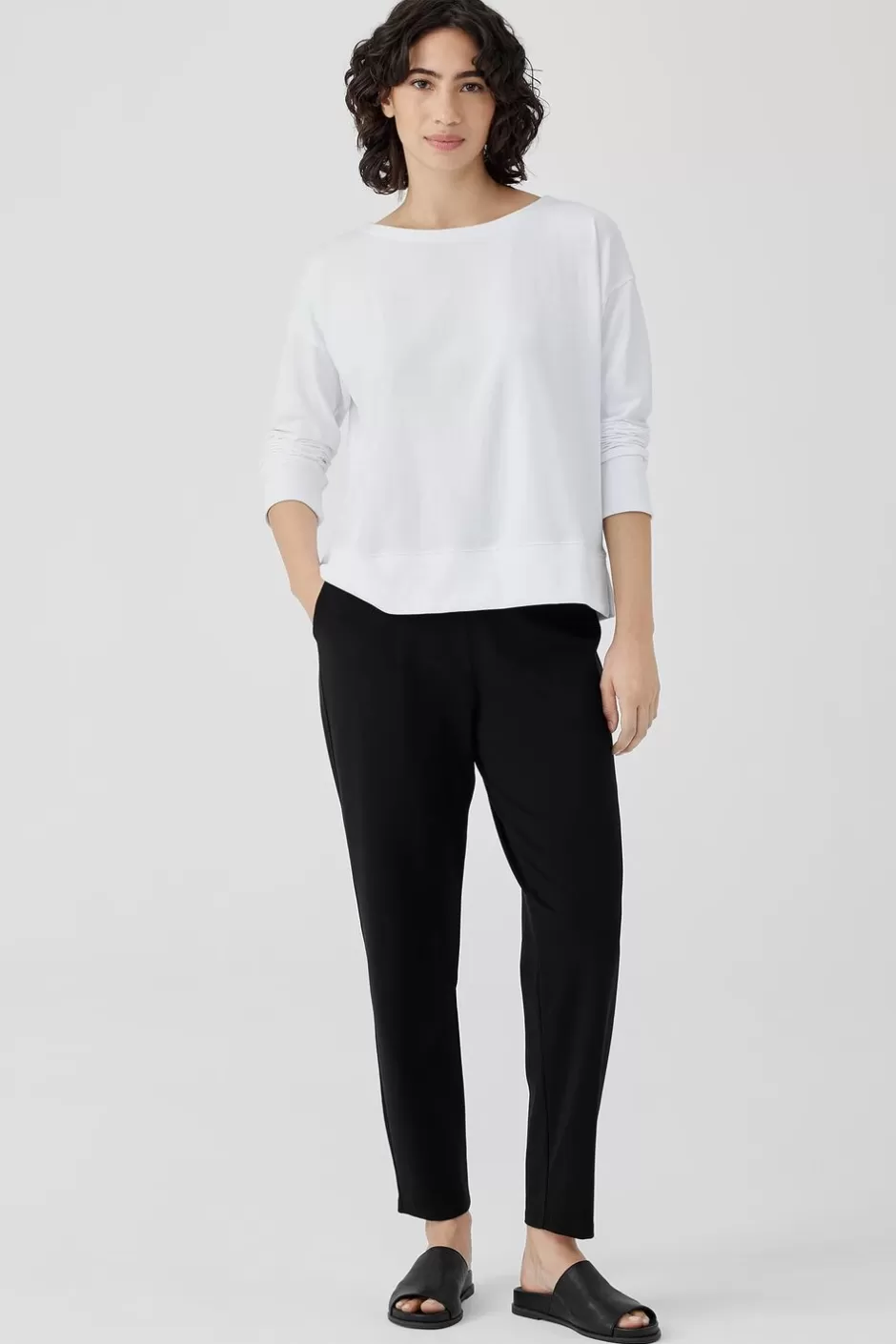 Pima Cotton Stretch Jersey Bateau Neck Top-EILEEN FISHER Best Sale