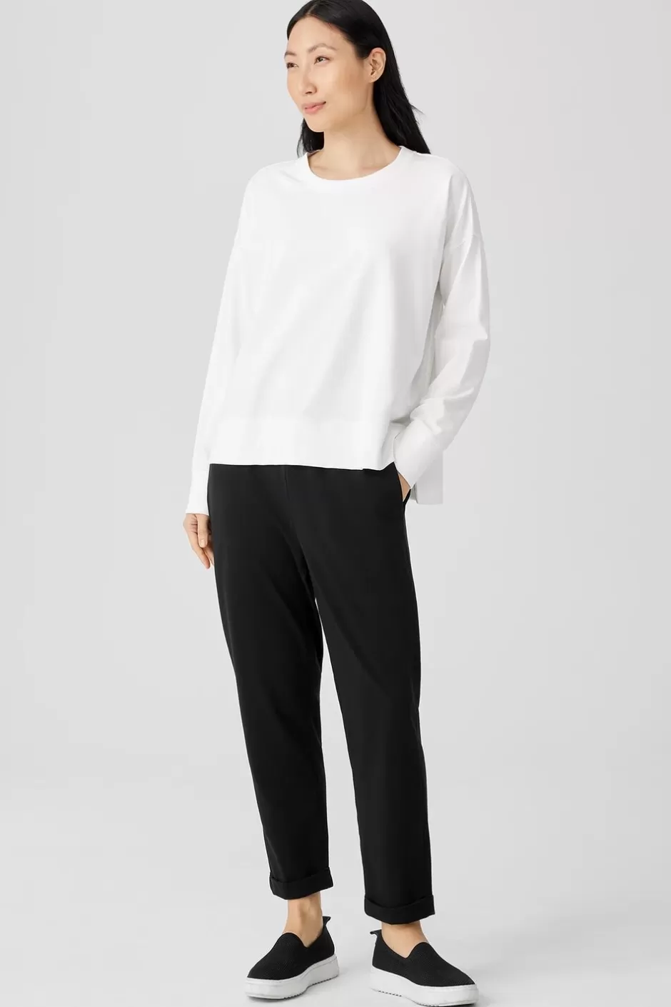 Pima Cotton Stretch Jersey Box-Top-EILEEN FISHER Hot