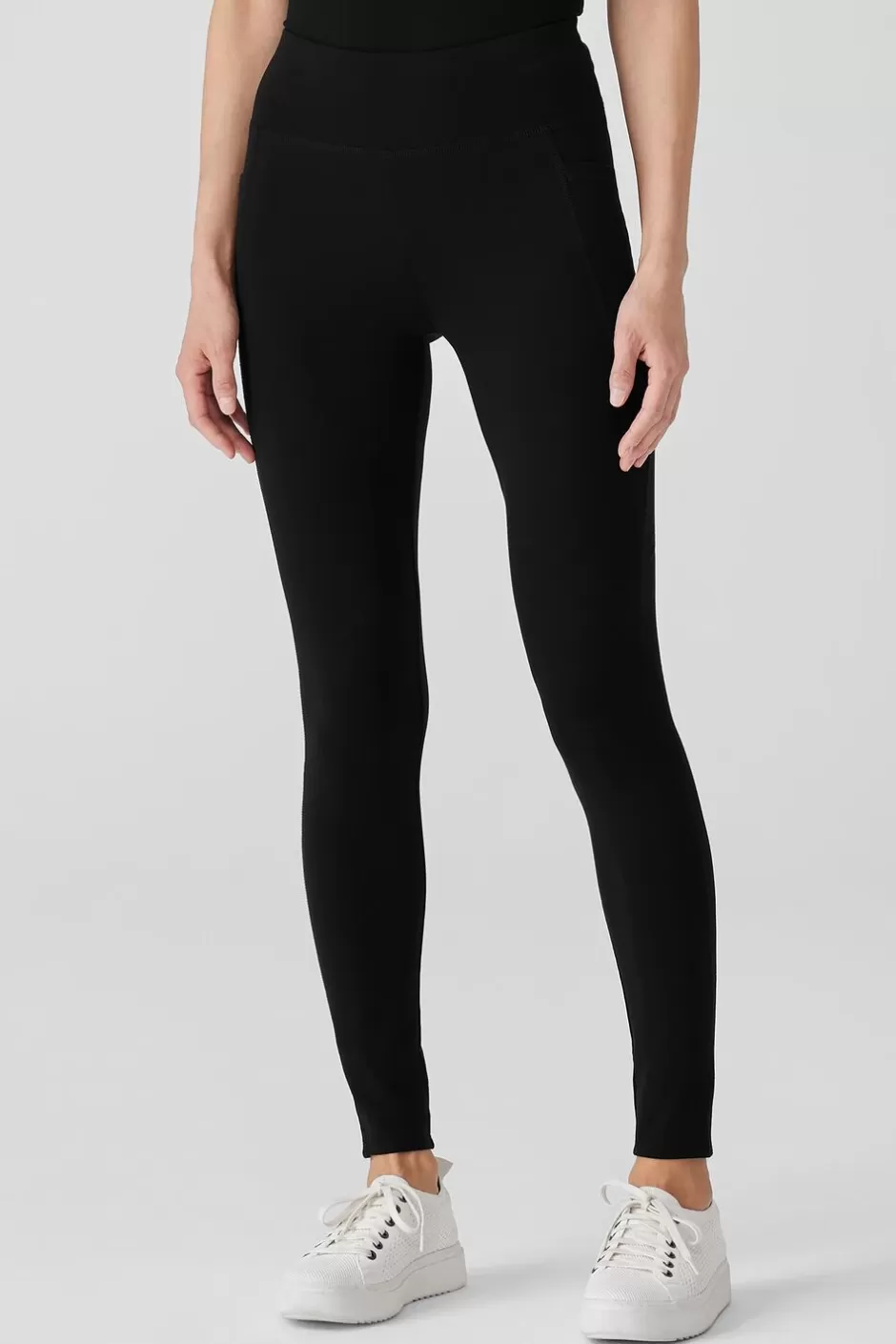 Pima Cotton Stretch Jersey High-Waisted Leggings-EILEEN FISHER Store