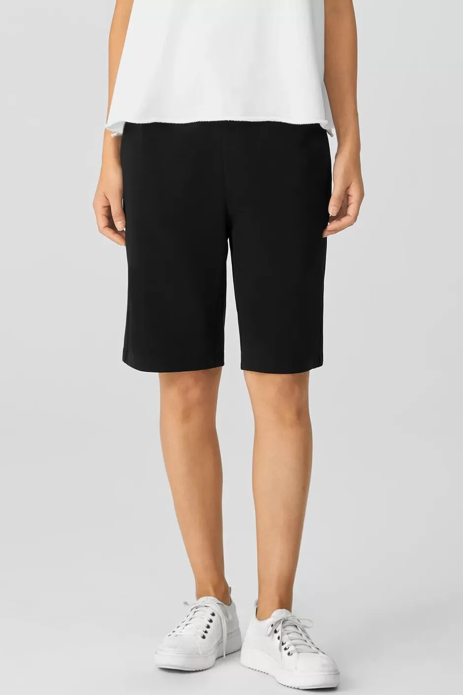 Pima Cotton Stretch Jersey Shorts-EILEEN FISHER Sale