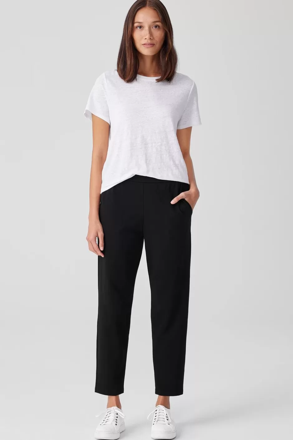 Pima Cotton Stretch Jersey Tapered Pant-EILEEN FISHER Discount