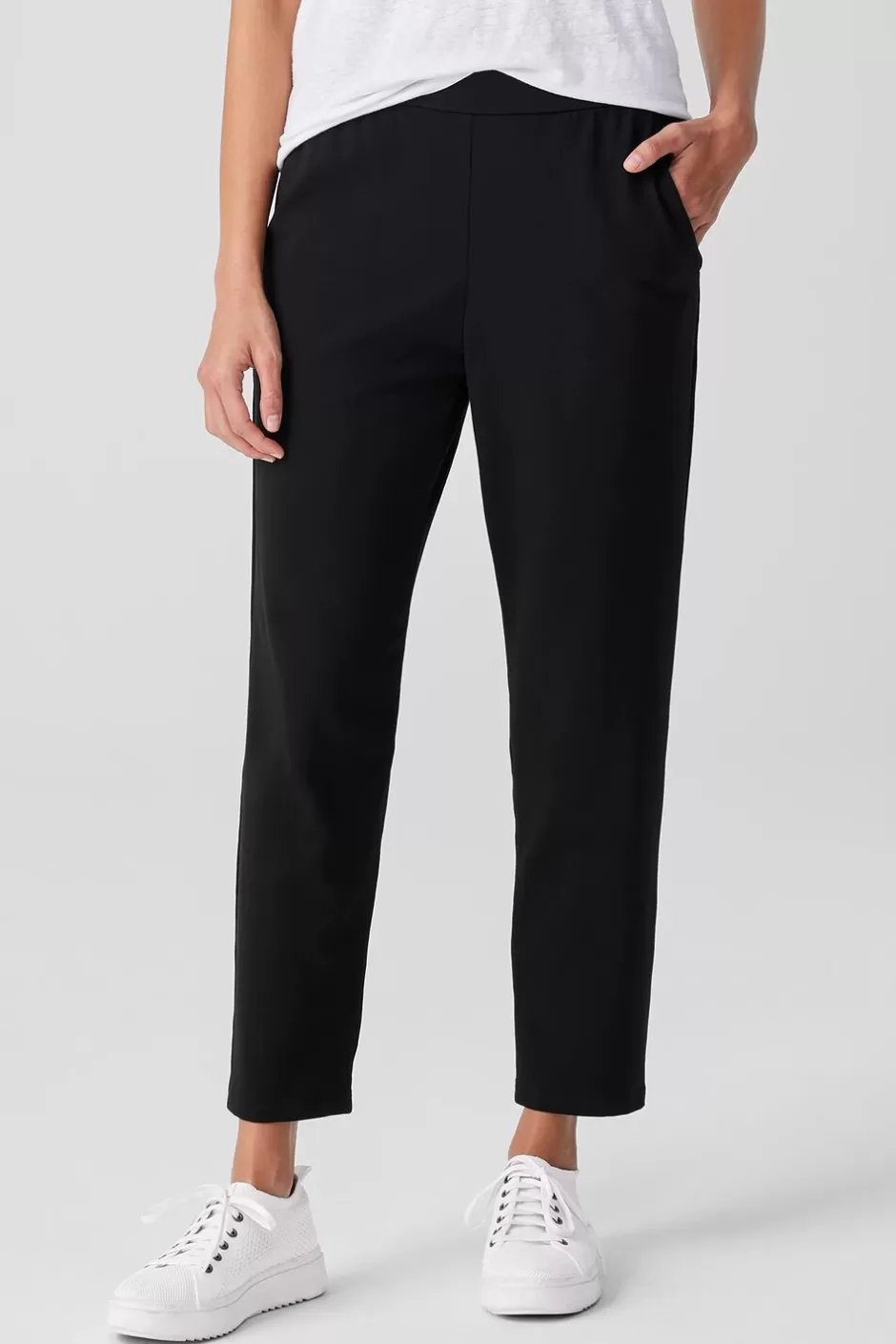 Pima Cotton Stretch Jersey Tapered Pant-EILEEN FISHER Discount