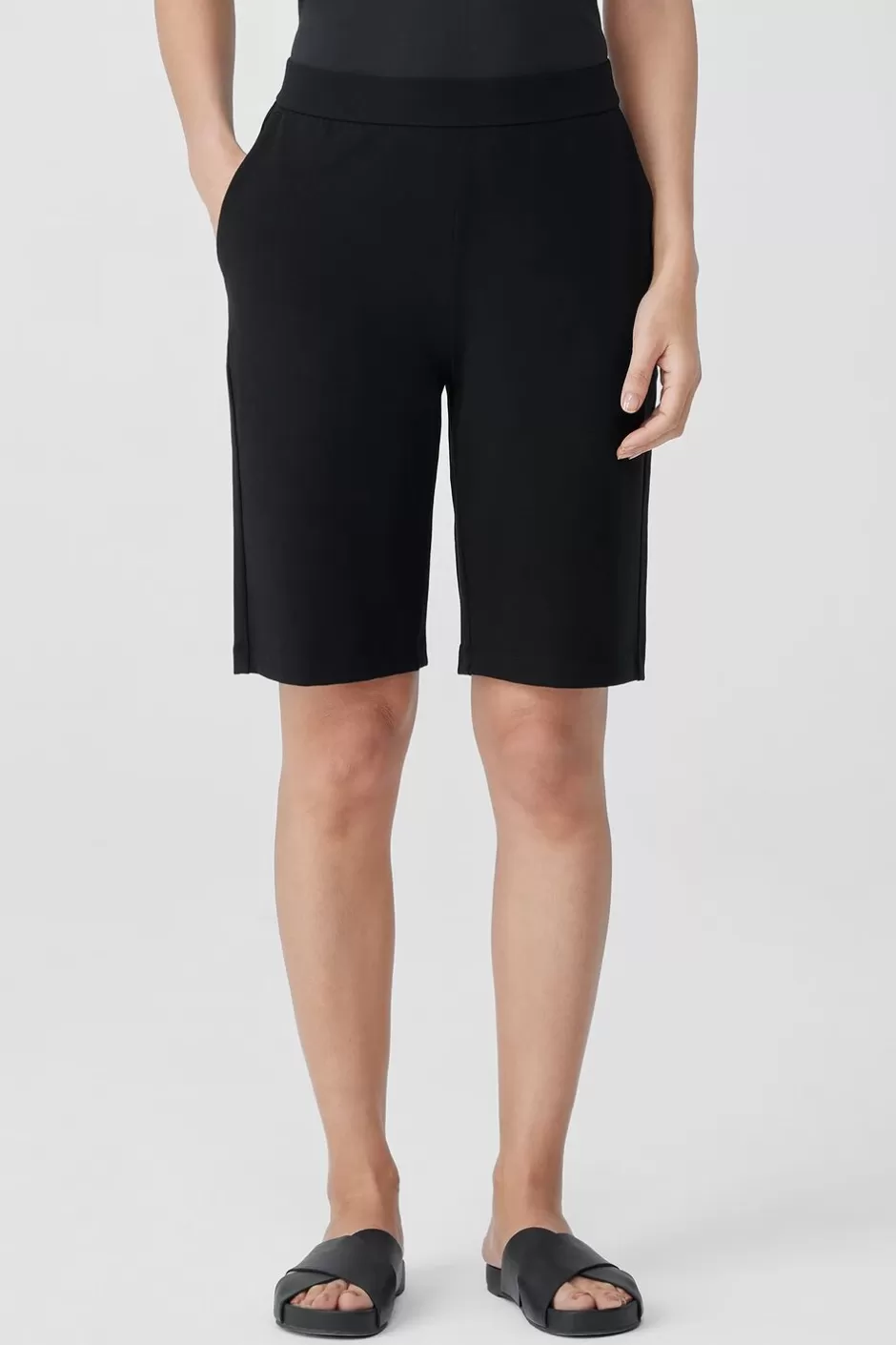 Pima Cotton Stretch Jersey Walking Shorts-EILEEN FISHER Discount