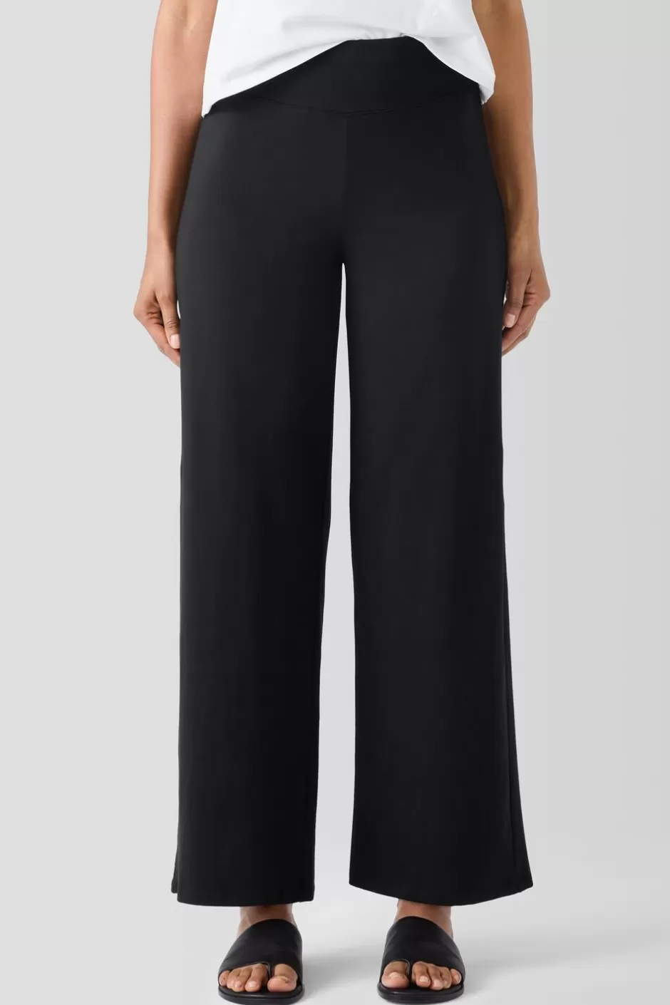 Pima Cotton Stretch Jersey Wide-Leg Pant-EILEEN FISHER Sale