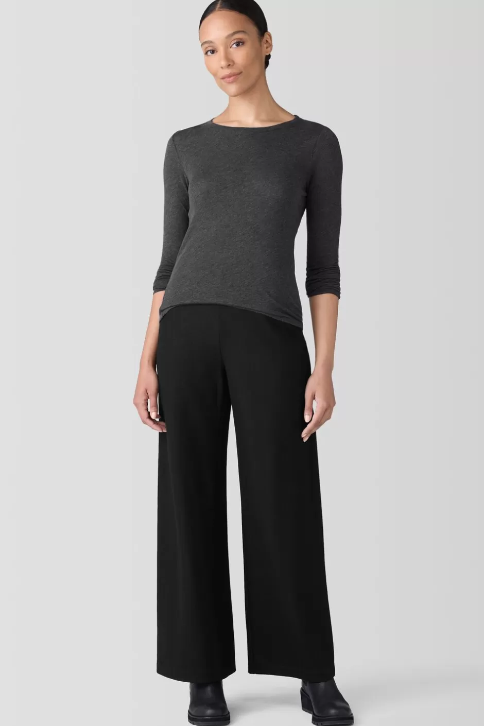 Sheer Knit Long-Sleeve Tee-EILEEN FISHER Clearance