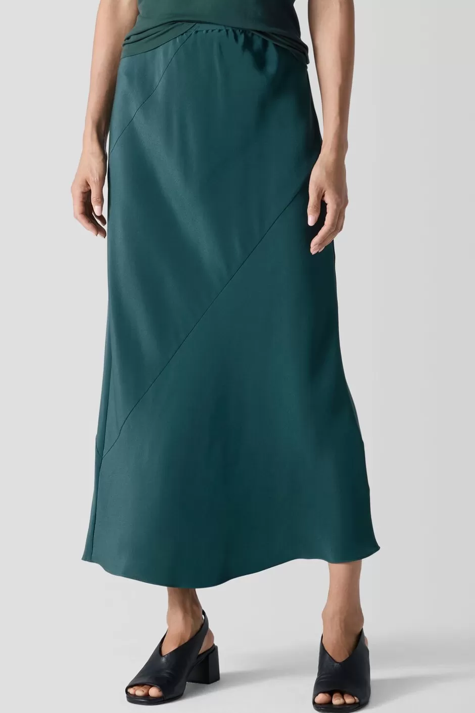 Silk Double Crepe Bias Skirt-EILEEN FISHER Shop