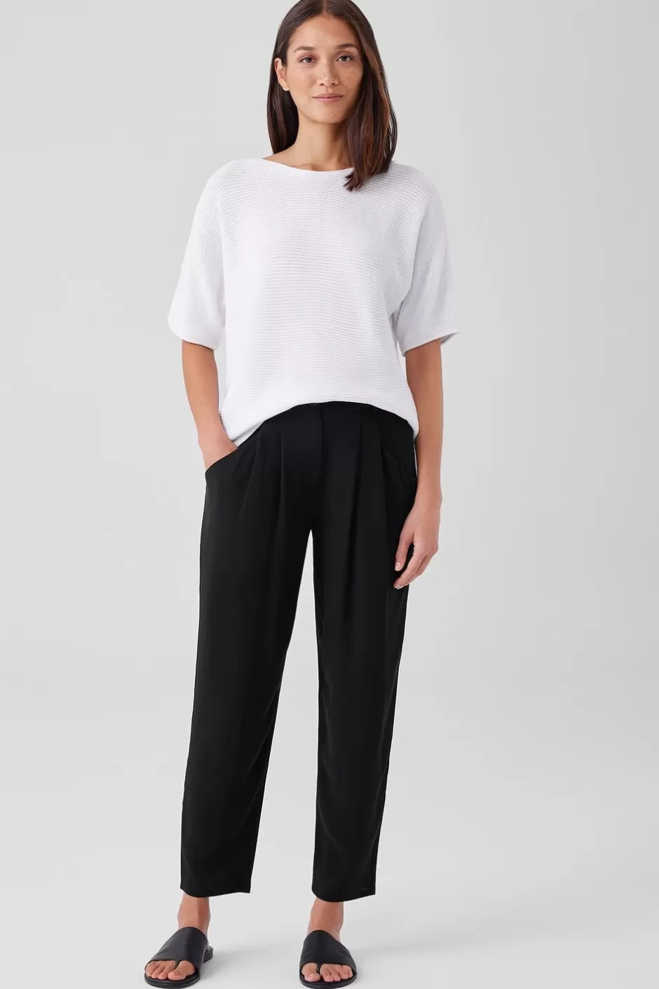 Silk Georgette Crepe Carrot Pant-EILEEN FISHER Cheap