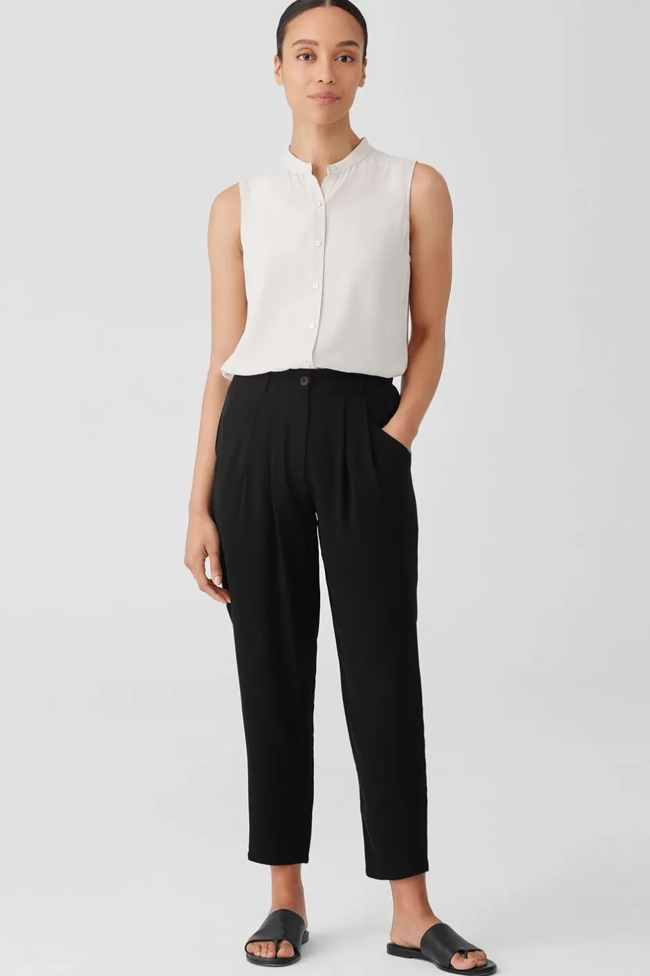 Silk Georgette Crepe Carrot Pant-EILEEN FISHER Store