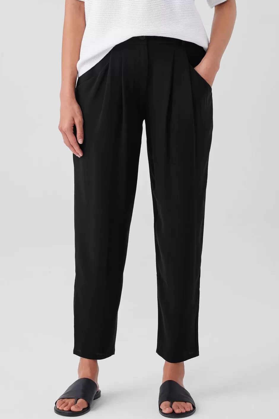 Silk Georgette Crepe Carrot Pant-EILEEN FISHER Cheap