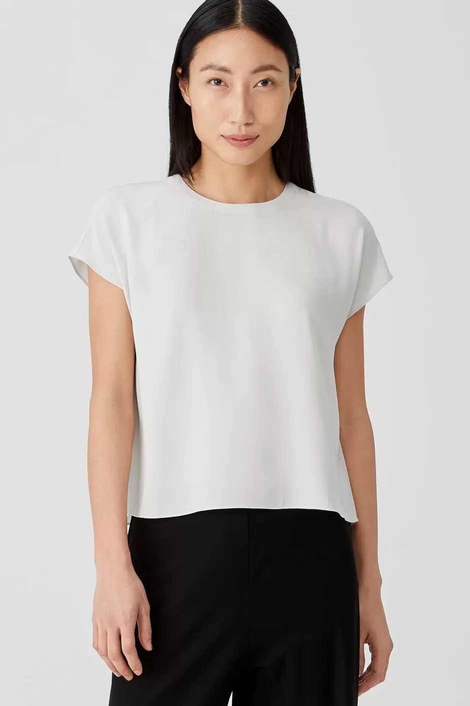 Silk Georgette Crepe Square Top-EILEEN FISHER Online