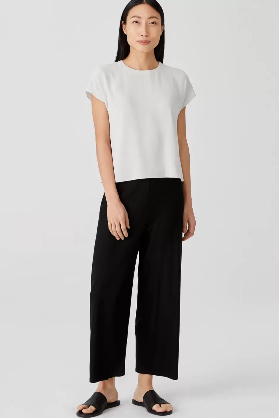 Silk Georgette Crepe Square Top-EILEEN FISHER Online