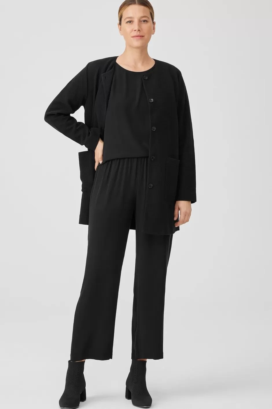 Silk Georgette Crepe Straight Pant-EILEEN FISHER Best