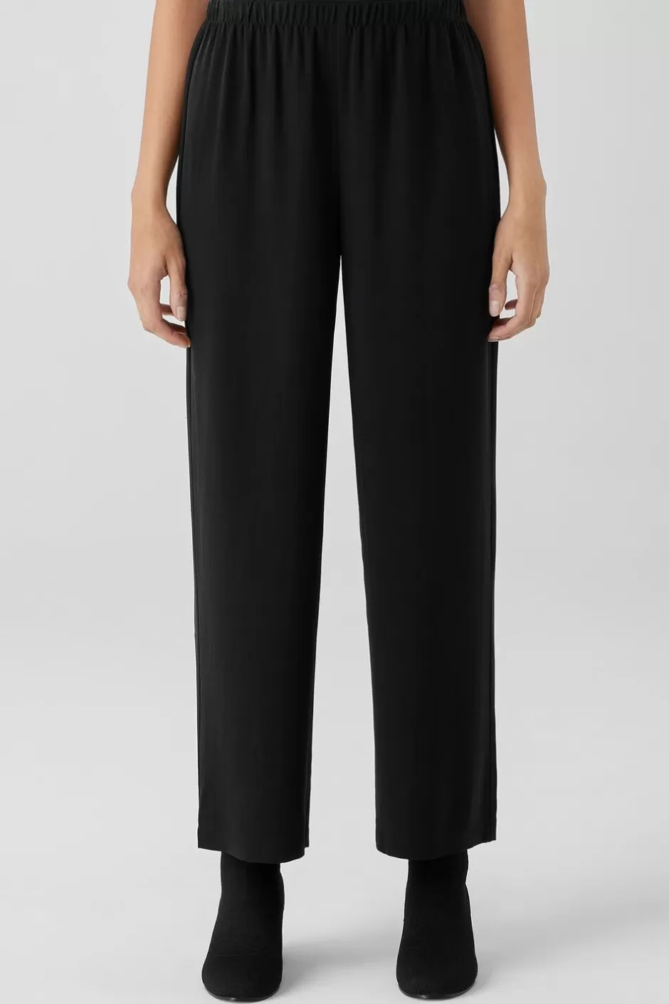 Silk Georgette Crepe Straight Pant-EILEEN FISHER Clearance