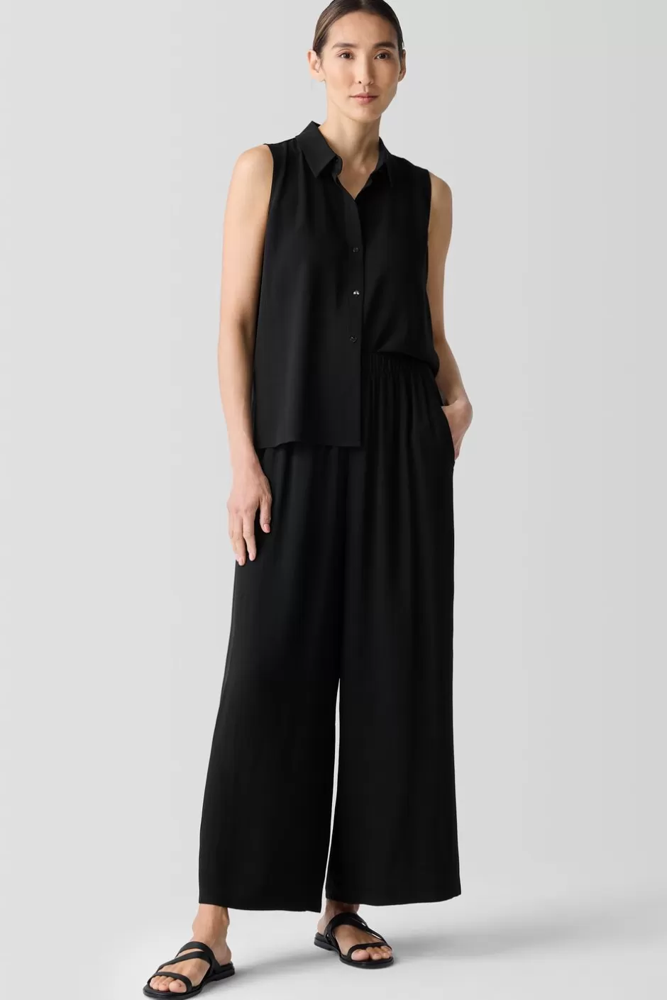 Silk Georgette Crepe Wide-Leg Pant-EILEEN FISHER Cheap