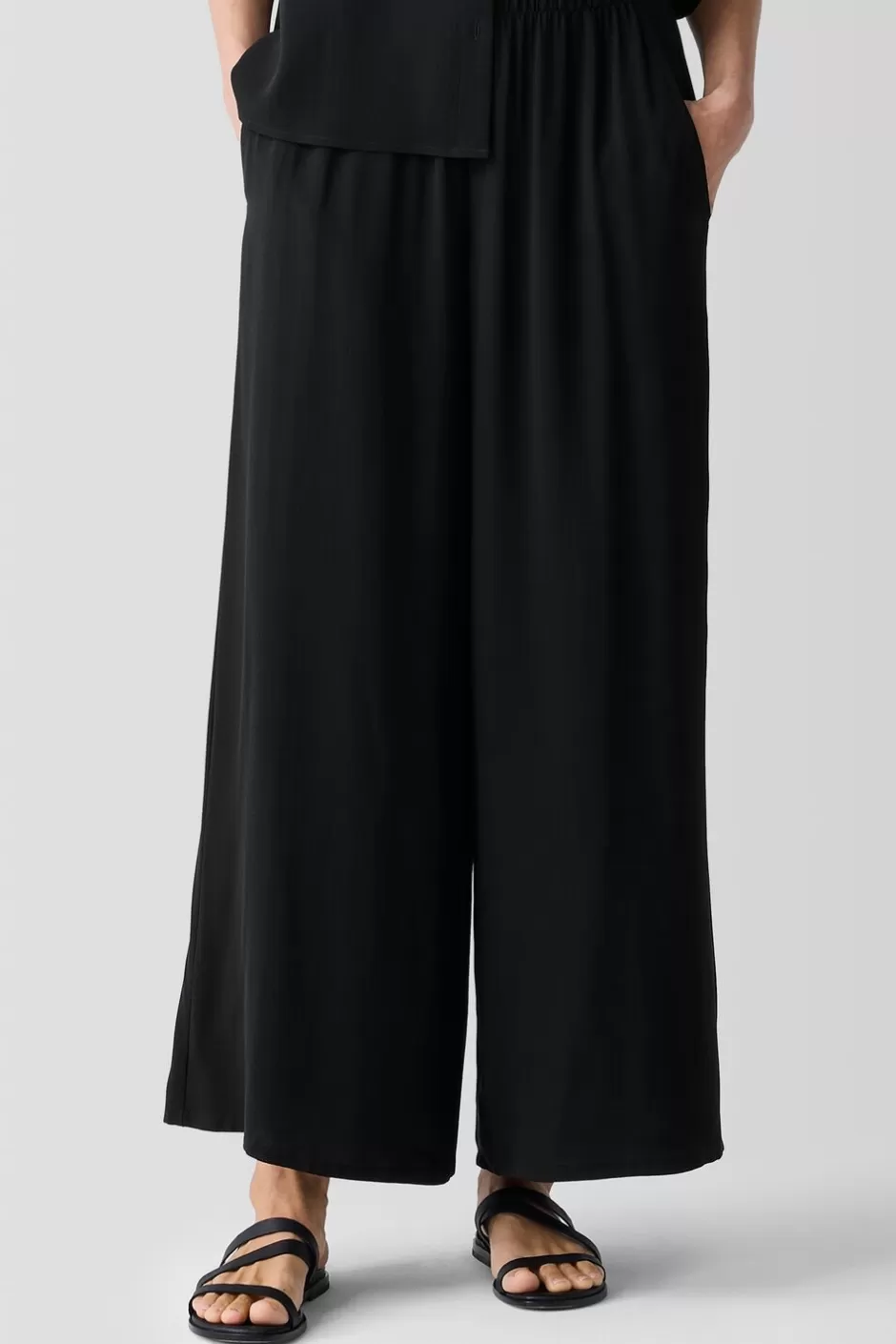 Silk Georgette Crepe Wide-Leg Pant-EILEEN FISHER Cheap