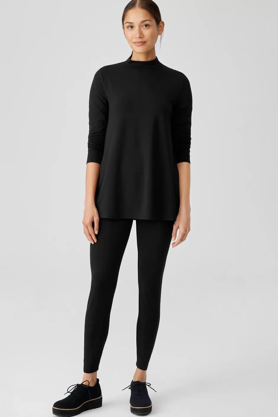 Stretch Jersey Knit High-Waisted Leggings-EILEEN FISHER Online