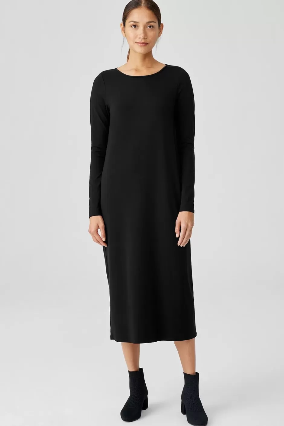 Stretch Jersey Knit Jewel Knit Dress-EILEEN FISHER Clearance