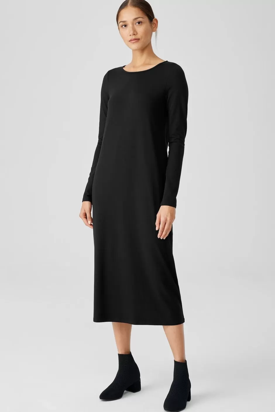 Stretch Jersey Knit Jewel Knit Dress-EILEEN FISHER Clearance