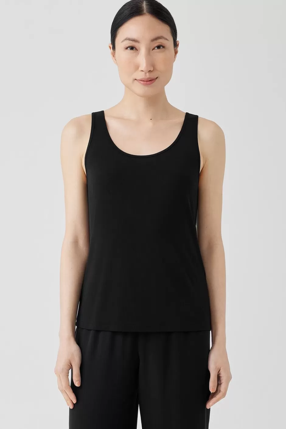 Stretch Silk Jersey Scoop Neck Tank-EILEEN FISHER Cheap