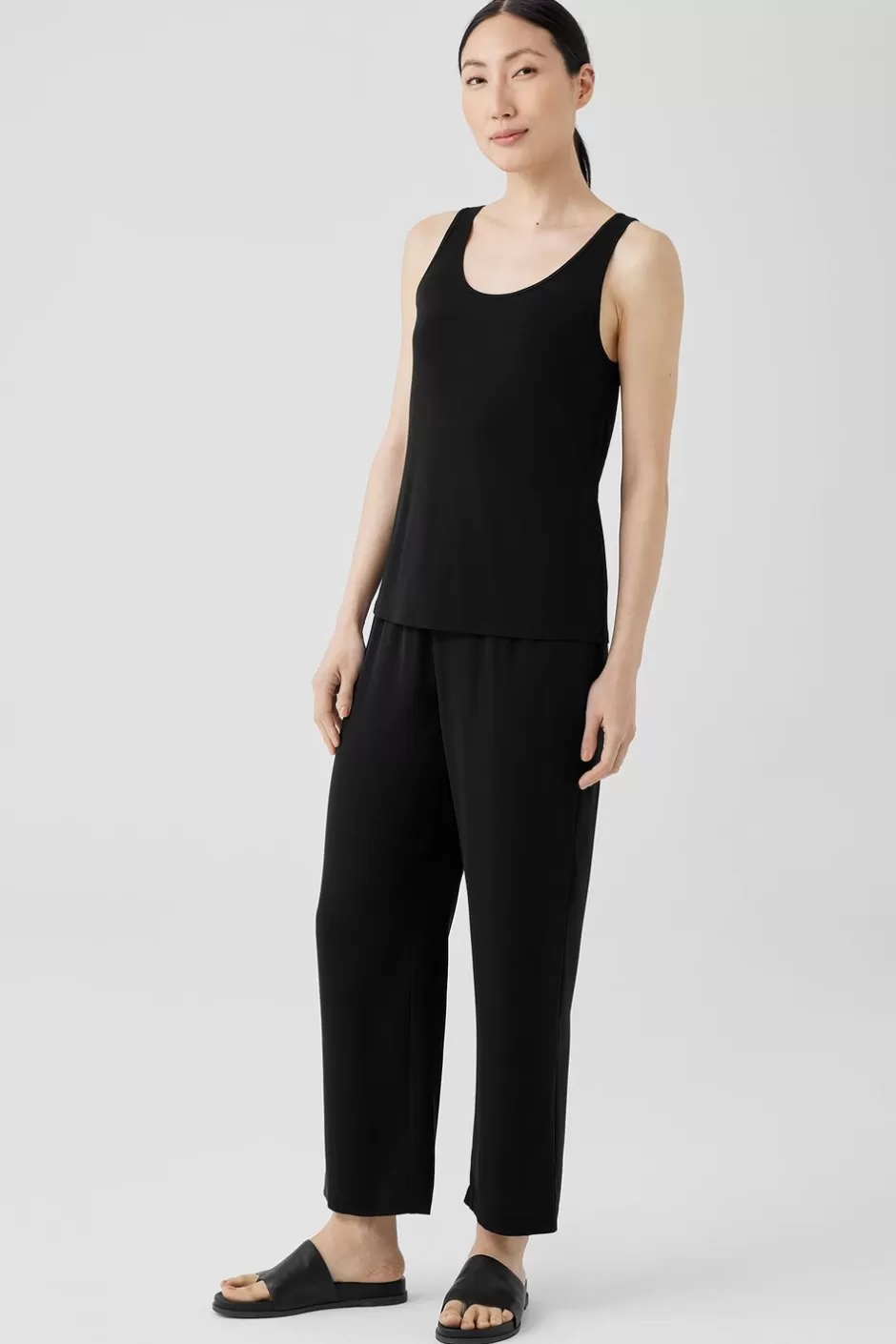 Stretch Silk Jersey Scoop Neck Tank-EILEEN FISHER Cheap